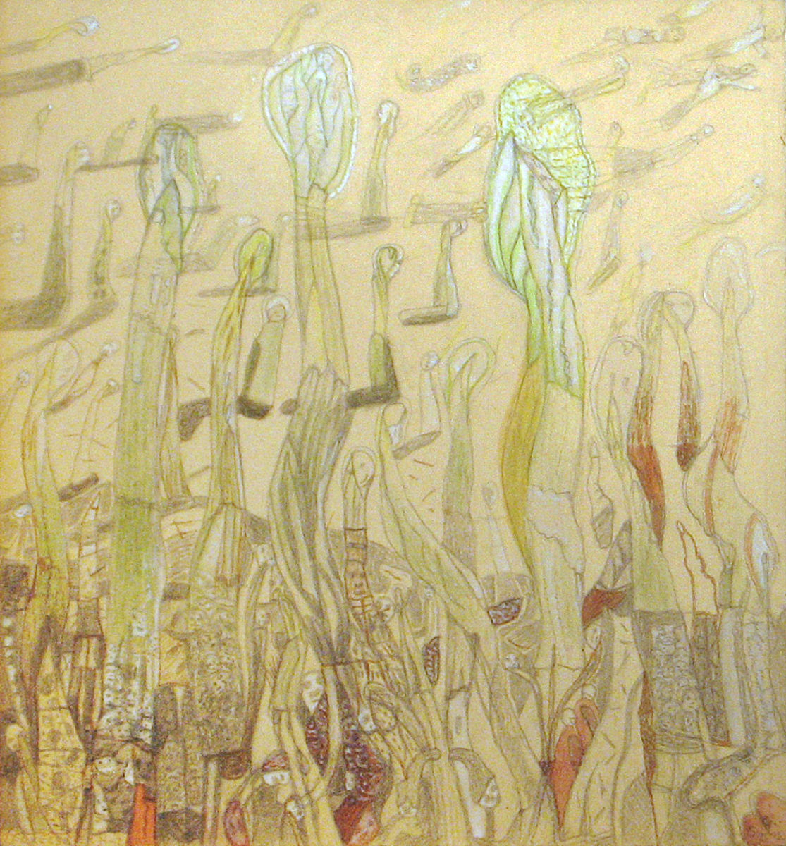 Lelkecskék hazafelé - p. karton, ceruza, temp. 37,5x34 cm (2012) Lelkecskék hazafelé - p. karton, ceruza, temp. 37,5x34 cm (2012)