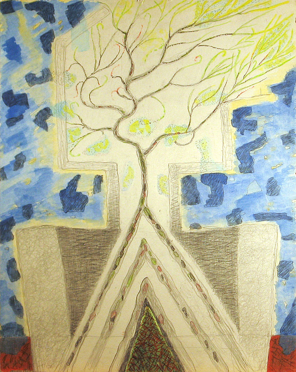 Praying - paper, tempera 67.5x49.5 cm (2012)