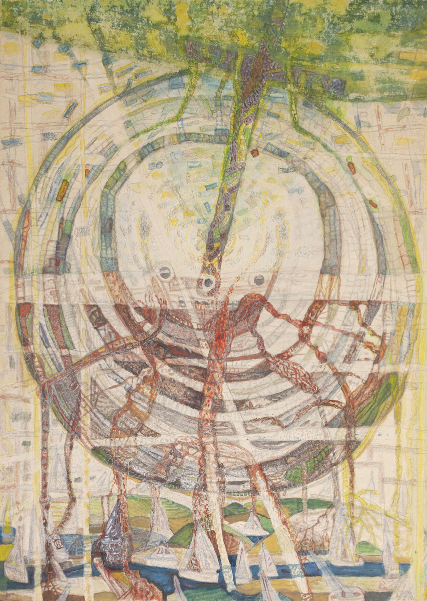 Időkerék Ádám koponyájával és kereszttel - p. karton, cer. temp. 70x50 cm (2016) Időkerék Ádám koponyájával és kereszttel - p. karton, cer. temp. 70x50 cm (2016)