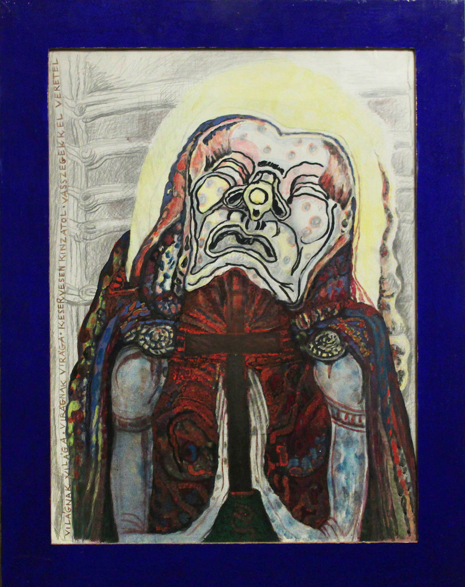 Bitterly Tormented (from the Old Hungarian Lamentations of Mary) - paper, pencil, tempera 70x53 cm (1996)