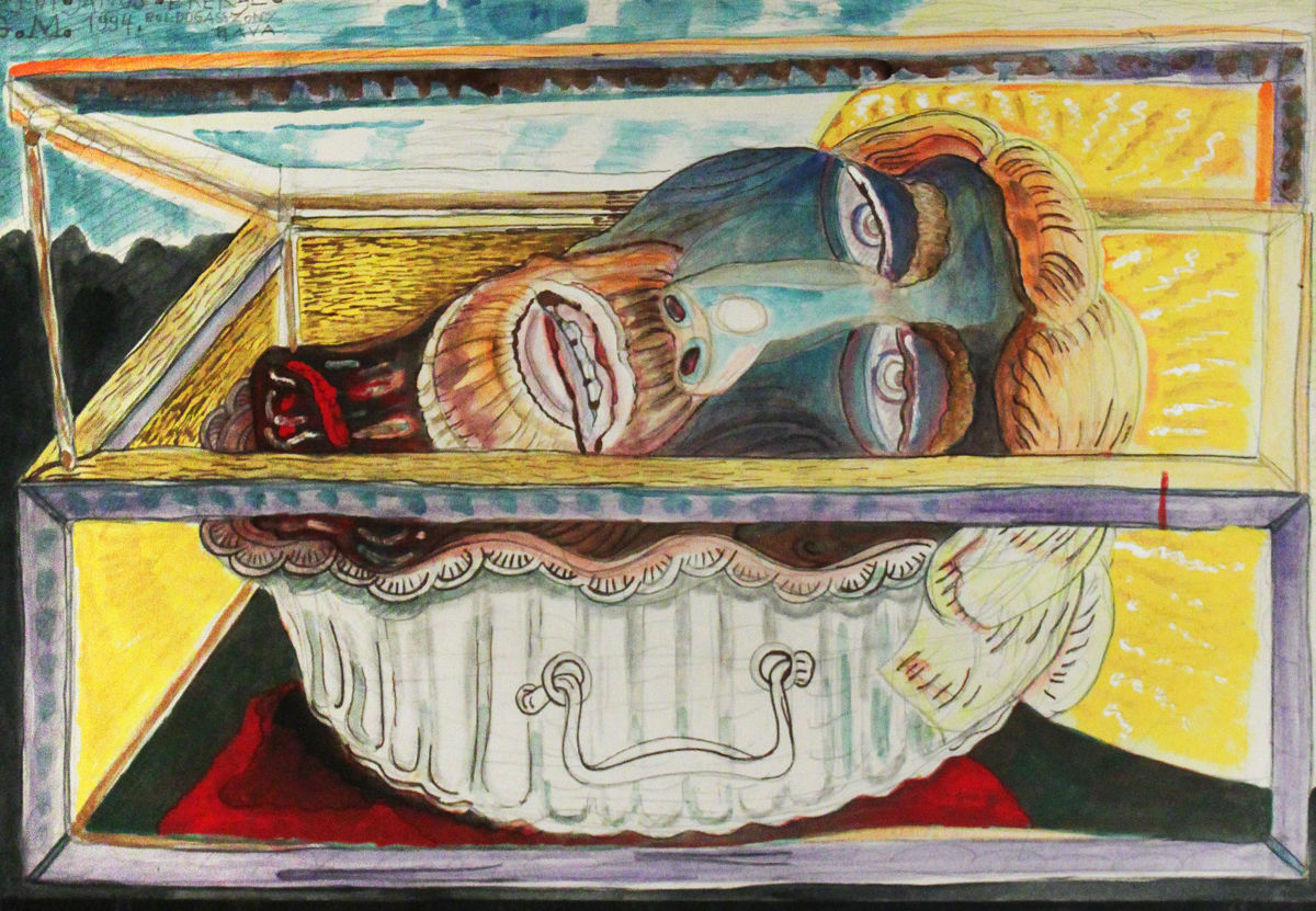 Head of St. John the Baptist - paper, pencil, tempera 46.5x70 cm (1994)