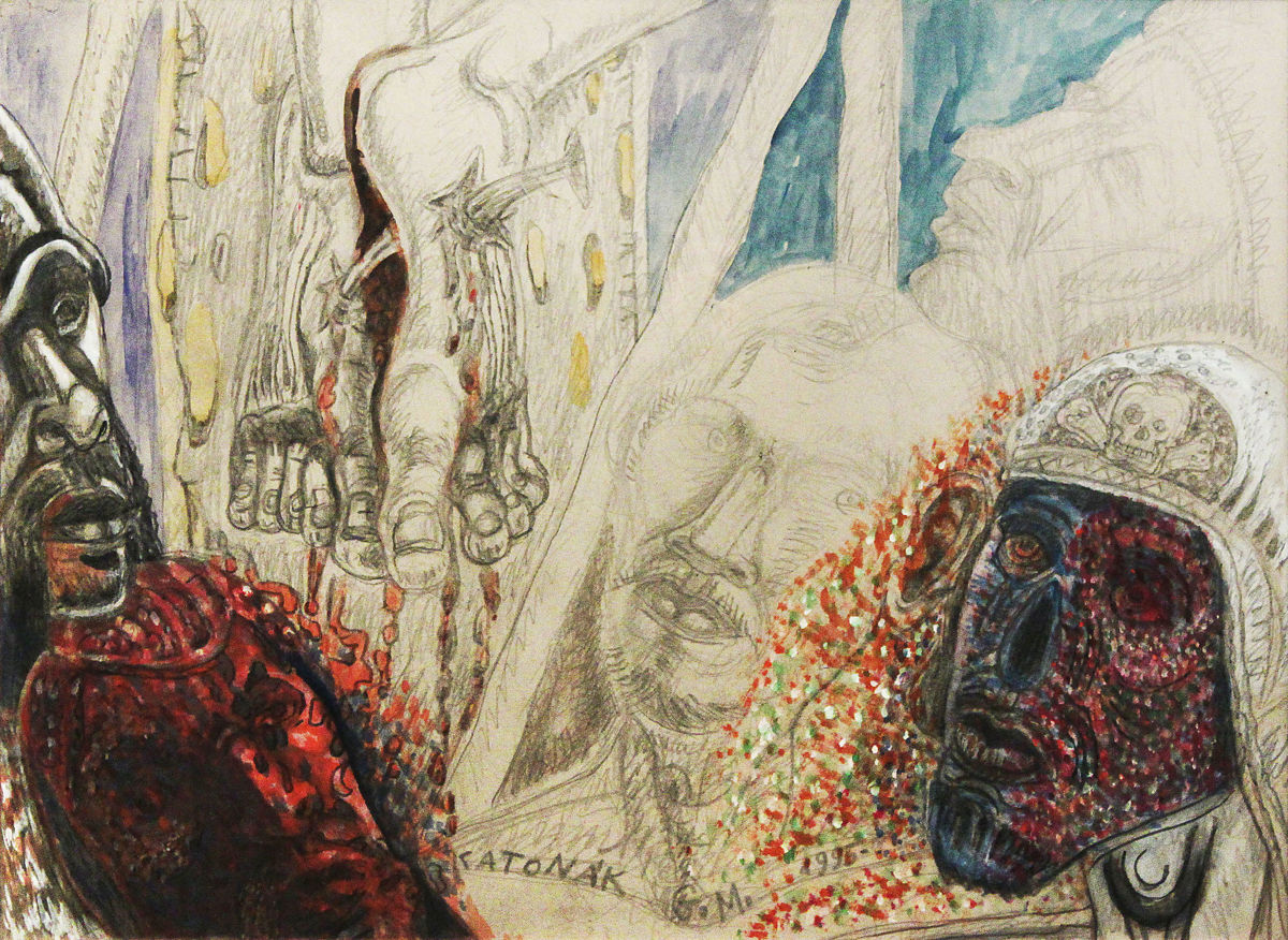 Katonák II. (Légionáriusok) - p. cer. temp. 45x51 cm (1996) Katonák II. (Légionáriusok) - p. cer. temp. 45x51 cm (1996)